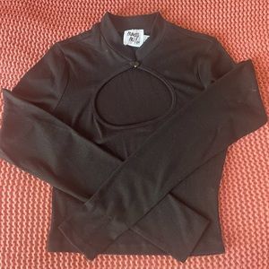 Princess Polly Black Cutout Long Sleeve Size 4